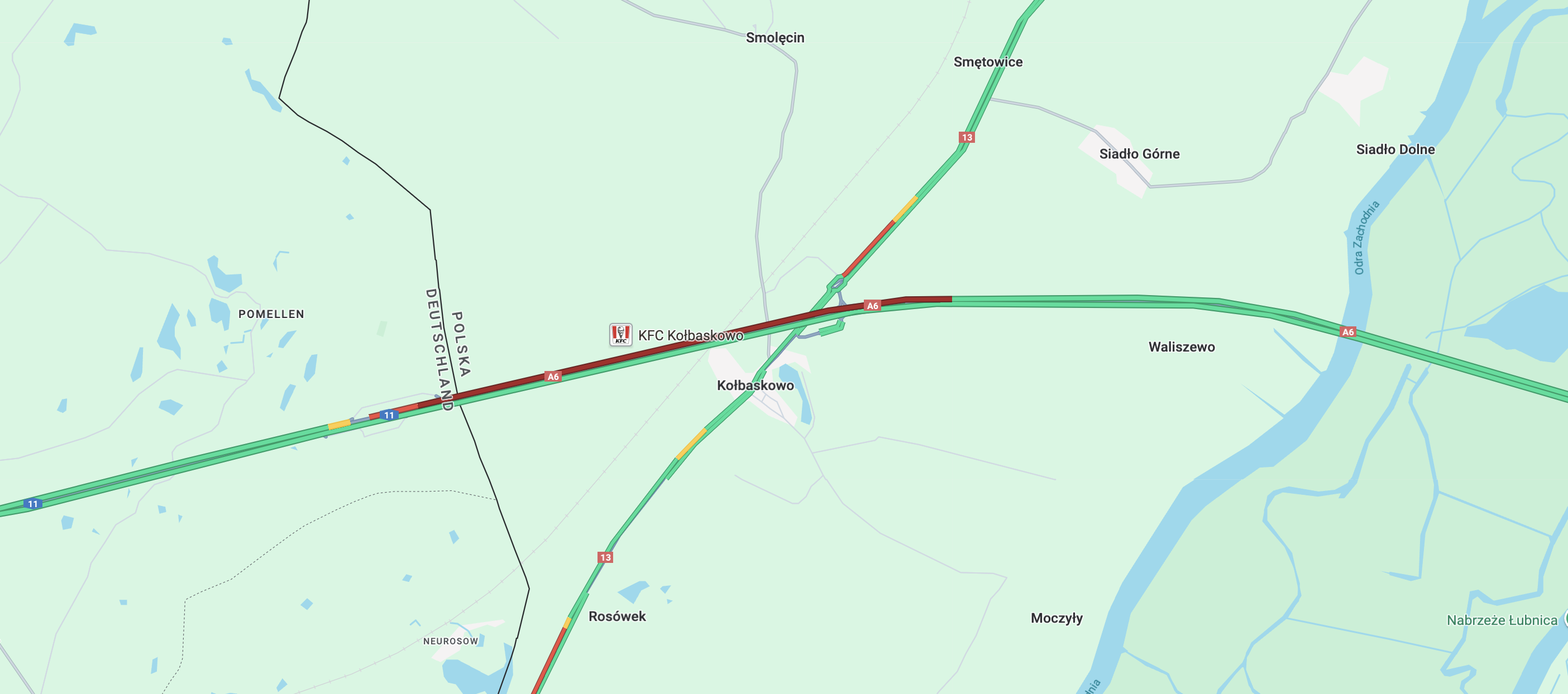 Coraz większy korek na A6 w kierunku granicy. Kierowcy utknęli na 5 kilometrów