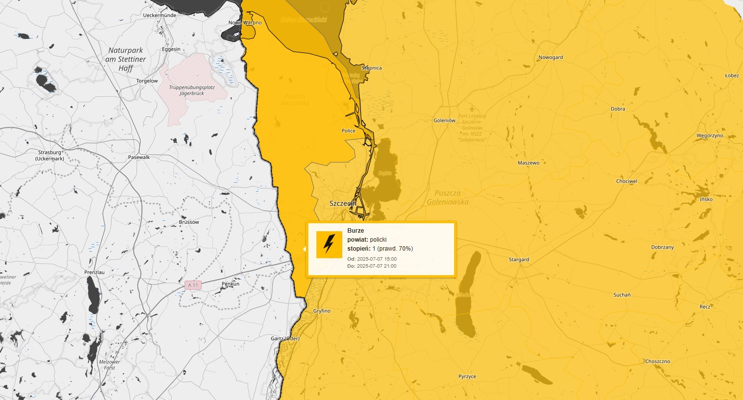 Burze nadchodzą! Ostrzeżenie dla mieszkańców gminy Kołbaskowo