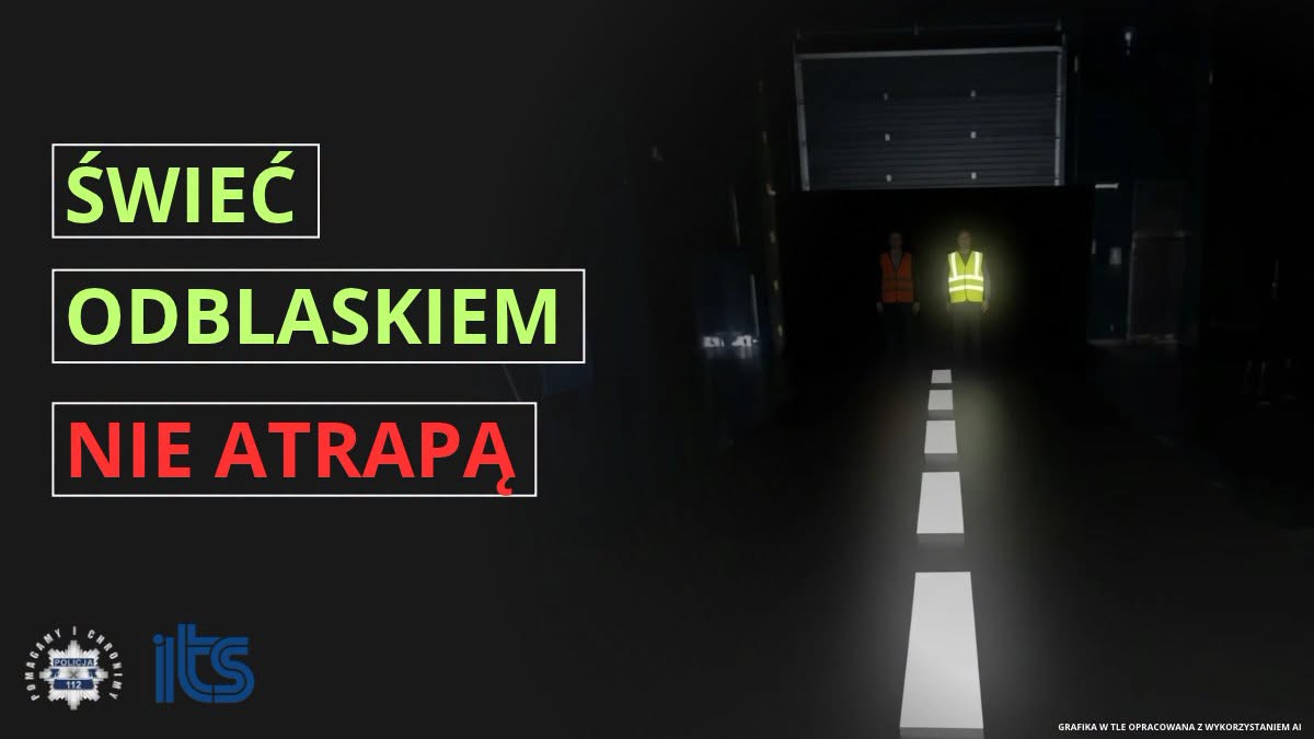 Świeć odblaskiem, nie atrapą! Policja ostrzega pieszych