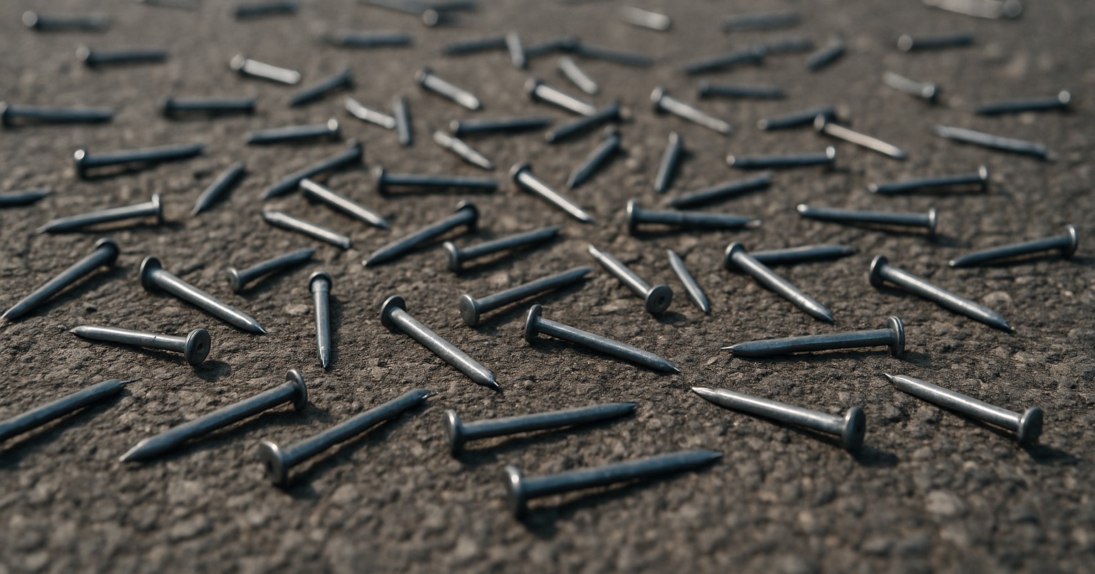 Celowo rozsypywał gwoździe na drodze. 40-latek uszkodził co najmniej siedem aut – trafił do aresztu